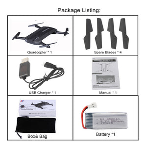 Selfie Drone JXD 523W  JXD 523 Tracker Foldable Mini Rc Drone with Wifi FPV Camera Altitude Hold Headless Mode RC Helicopter