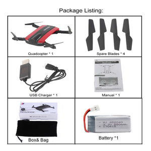 Selfie Drone JXD 523W  JXD 523 Tracker Foldable Mini Rc Drone with Wifi FPV Camera Altitude Hold Headless Mode RC Helicopter