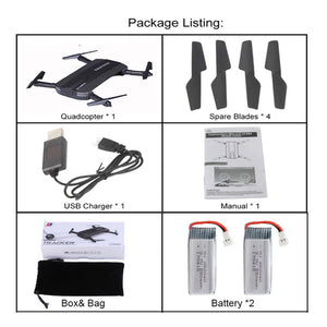 Selfie Drone JXD 523W  JXD 523 Tracker Foldable Mini Rc Drone with Wifi FPV Camera Altitude Hold Headless Mode RC Helicopter