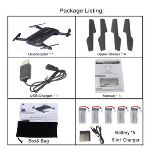 Selfie Drone JXD 523W  JXD 523 Tracker Foldable Mini Rc Drone with Wifi FPV Camera Altitude Hold Headless Mode RC Helicopter