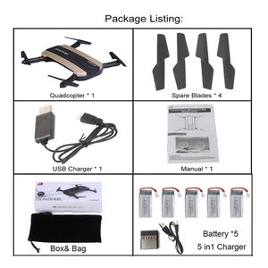 Selfie Drone JXD 523W  JXD 523 Tracker Foldable Mini Rc Drone with Wifi FPV Camera Altitude Hold Headless Mode RC Helicopter