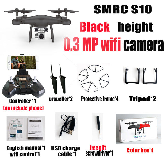 SMRC S10 2.4G 4-AXIS remote control quadcopter drone with HD camera rc dron cam FPV wifi professional helicopter easy play toy