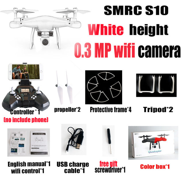 SMRC S10 2.4G 4-AXIS remote control quadcopter drone with HD camera rc dron cam FPV wifi professional helicopter easy play toy