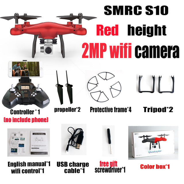 SMRC S10 2.4G 4-AXIS remote control quadcopter drone with HD camera rc dron cam FPV wifi professional helicopter easy play toy