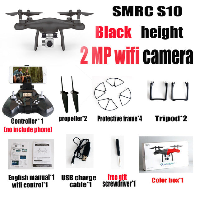 SMRC S10 2.4G 4-AXIS remote control quadcopter drone with HD camera rc dron cam FPV wifi professional helicopter easy play toy