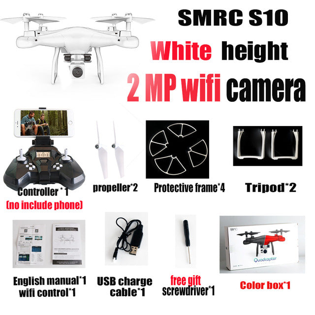 SMRC S10 2.4G 4-AXIS remote control quadcopter drone with HD camera rc dron cam FPV wifi professional helicopter easy play toy